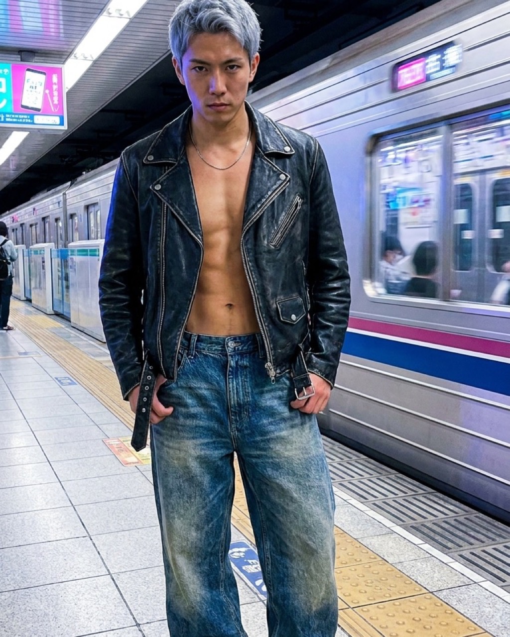 Streetwear persona generated with SynthrAI, scene 3