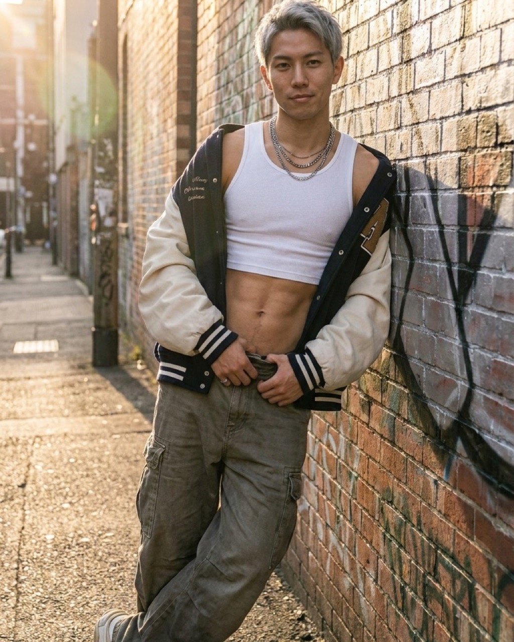 Streetwear persona generated with SynthrAI, scene 1
